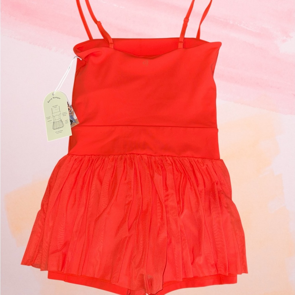 Blogilates Orange Active Romper Athletic Workout Dress Skort NWT Small - Picture 2 of 7